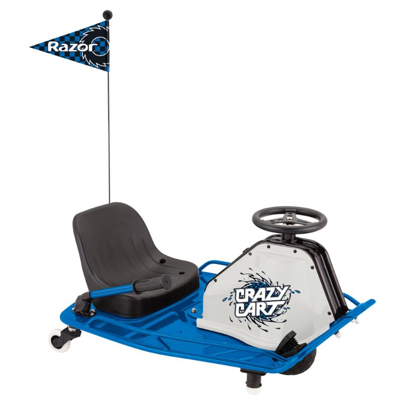 Photo 1 of Razor Durable Electric Bucket Seat High Torque Motor Drifting Crazy Cart, Blue
