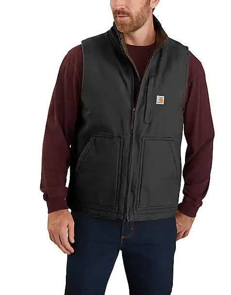 Photo 1 of LOOSE FIT WASHED DUCK SHERPA-LINED MOCK-NECK VEST XL
