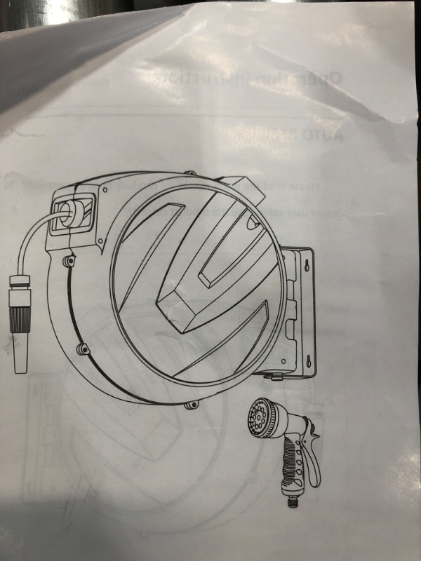 Photo 1 of VEVOR Retractable Hose Reel, 1/2 inch x 100 ft, Any Length Lock & Automatic Rewind Water Hose, Wall Mounted Garden Hose Reel w/ 180° Swivel Bracket and 8 Pattern Hose Nozzle, Blue
