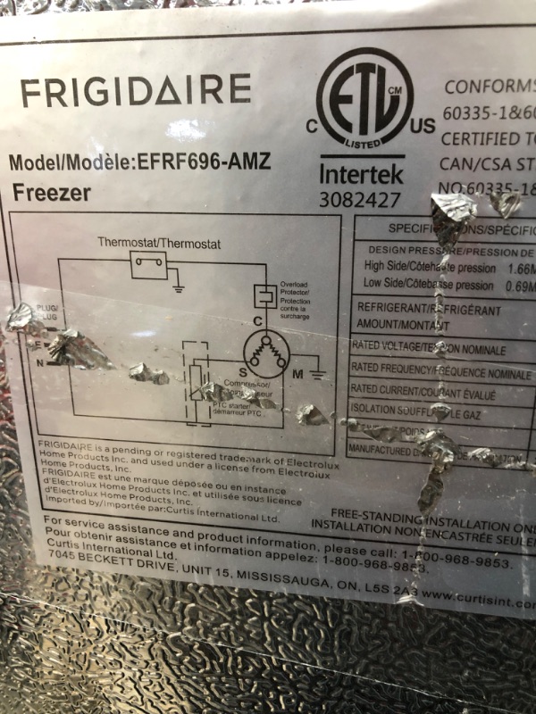 Photo 3 of Frigidaire EFRF696-AMZ Upright Freezer 6.5 cu ft Stainless Platinum Design Series
