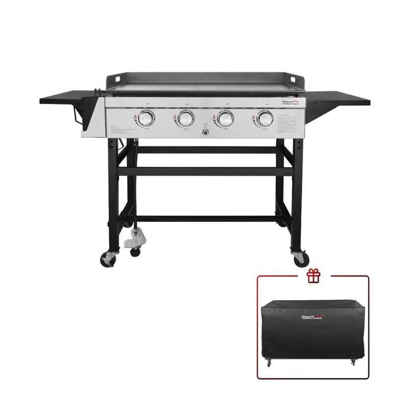 Photo 1 of Royal Gourmet GB4001C 4-Burner 52000-BTU Propane Gas Grill Griddle, 36"L, With Cover
