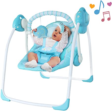 Photo 1 of Baby Swing Electric,Soothing Portable Swing with Intelligent Music Vibration Box,Comfort Swing for Infant Load Resistance: 6-25 lb, Applicable Object: 0-9 Months for Infants.
