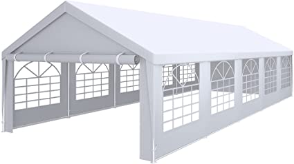 Photo 1 of **INCOMPLETE** YITAHOME 16' x 32' Heavy Duty Gazebo with Extra Ground Bars Outdoor Party Wedding Tent Canopy Carport Shelter with Removable Sidewall Windows (16x32, White)
