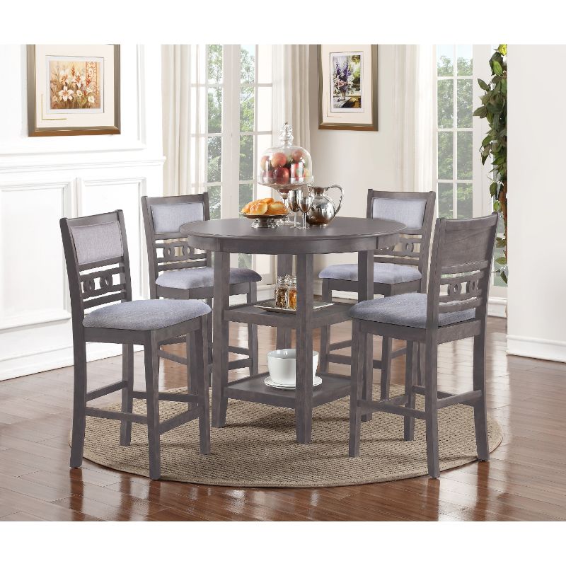 Photo 1 of Gia 42" Gray Counter Height 5-piece Dining Set, by New Classic Furniture
