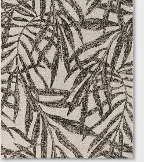 Photo 1 of 5x7 palm indoor/outdoor rug natural / black threshold