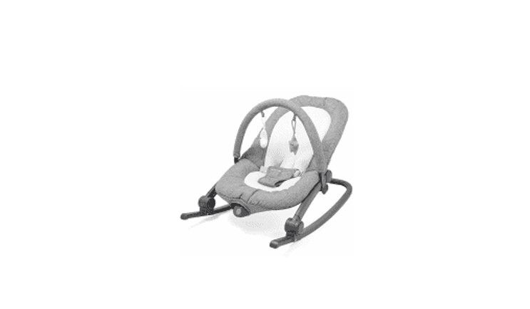 Photo 1 of Aura Deluxe Portable Rocker & Bouncer – Quilted Charcoal Tweed
