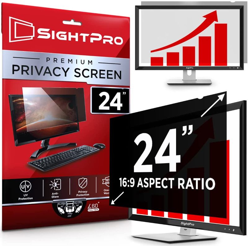 Photo 1 of SightPro 24 Inch Computer Privacy Screen Filter for 16:9 Widescreen Monitor