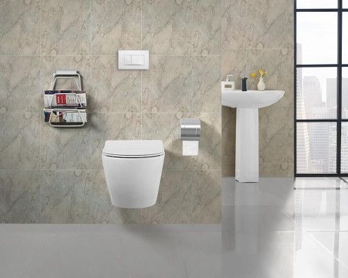 Photo 1 of Swiss Madison White St. Tropez Wall Hung Toilet Bowl By Swiss Madison Porcelain With Soft Close Seat SM-WT449