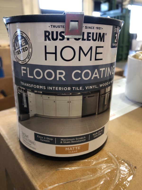 Photo 2 of 1014712 1 Qt. Home Matte Clear Water-Based Acrylic Floor Paint
