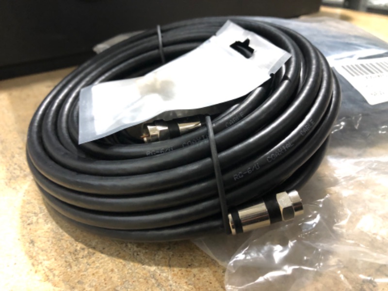 Photo 3 of Bundle of 2
GTOTd Coaxial Cable (35 Feet) with RG6 Coax Cable Connector (F-Type Cable Extension Adapter 1X) Black Coax Satellite TV 75 Ohm Cable