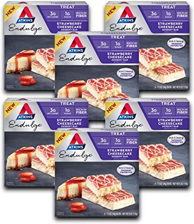 Photo 1 of **EXPIRES JULY1/2022** Atkins Endulge Treat Strawberry Cheesecake Dessert Bar. Rich and Creamy Dessert Favorites. Keto-Friendly. (30 Bars)
