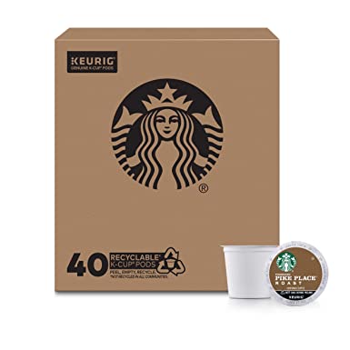 Photo 1 of **EXPIRES JUN18/2022** Starbucks Medium Roast K-Cup Coffee Pods — Pike Place for Keurig Brewers — 1 box (40 pods)
