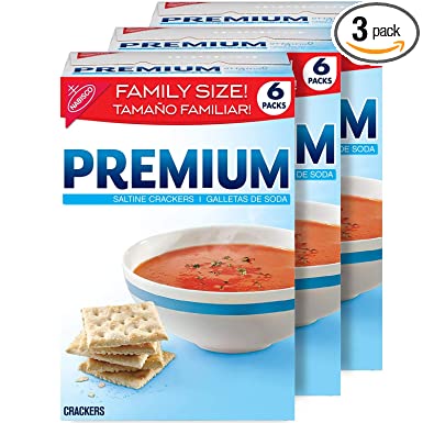 Photo 1 of **EXPIRES JUN04/2022** Premium Saltine Crackers, Family Size, 3 Boxes
