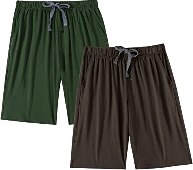 Photo 1 of Men’s Pajama Shorts 2 Pack Bamboo Viscose Soft Breathable Pajama Short for Men with Pockets- S