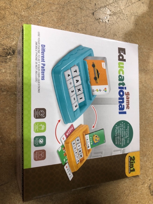 Photo 1 of 2 in 1 Matching Letter Number Games - Teaches Word Recognition, Spelling, and Increases Memory?Preschool Learning Educational Toys for Boys Girls Age 3-8 Years Words Spelling Math Learning Toy (Blue)
