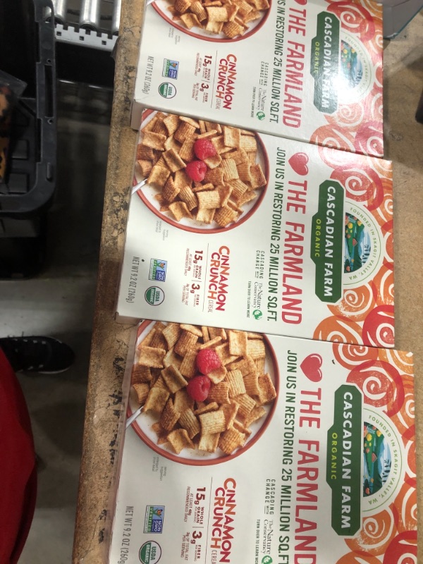 Photo 2 of **EXPIRES JULY07/2022** Cascadian Farm Organic Cereal, Cinnamon Crunch, Whole Grain Cereal, 9.2 oz
SET OF 3