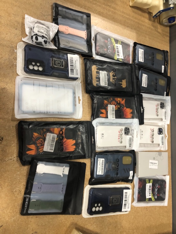 Photo 1 of bundle of phone cases and wrist bands & airpod case (18 Total items)