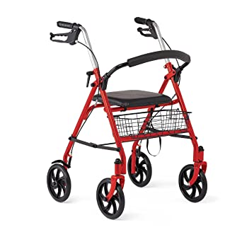 Photo 1 of Guardian basic steel rollator with 8" wheels rolling walker RedGuardian basic steel rollator with 8" wheels rolling walker Red