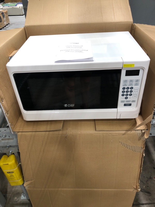 Photo 2 of Commercial CHEF 1.1 Cu. Ft. Countertop Microwave White
