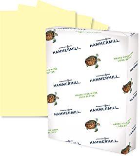 Photo 1 of Hammermill Colored Paper, 24 lb Canary Printer Paper, 8.5 x 11-1 Ream (500 Sheets) - Made in the USA, Pastel Paper, 104307R
