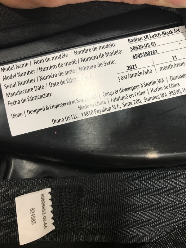 Photo 3 of Diono Radian 3R, 3-in-1 Convertible Car Seat, Rear Facing & Forward Facing, 10 Years 1 Car Seat, Slim Fit 3 Across, Jet Black
