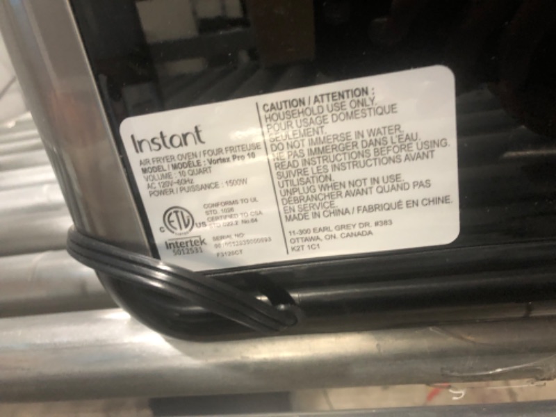 Photo 1 of *** DOES NOT TURN ON*** Instant Pot 140-3002-01 Vortex Pro Air Fryer, 10QT
