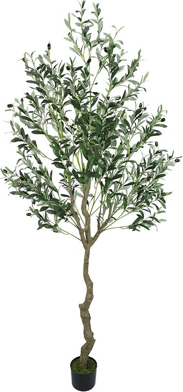 Photo 1 of 
VIGGDA Artificial Olive Tree 6.3ft(75in,1389leaves) Tall in Potted Faux Olive Tree Fake Silk Tree Branches and Decor Indoor Tree