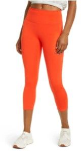 Photo 1 of Dimore Fleece Lined Orange High Waist Super Stretch Leggings One Sz