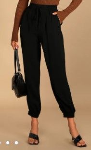 Photo 1 of beauty will classic fashion collection black pants SZ L 