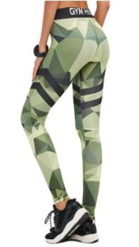 Photo 1 of Edove Women Contrast Color Yoga Pants Capris Activewear Exercise Running Leggings Ankle Tights (XLarge, Green)
