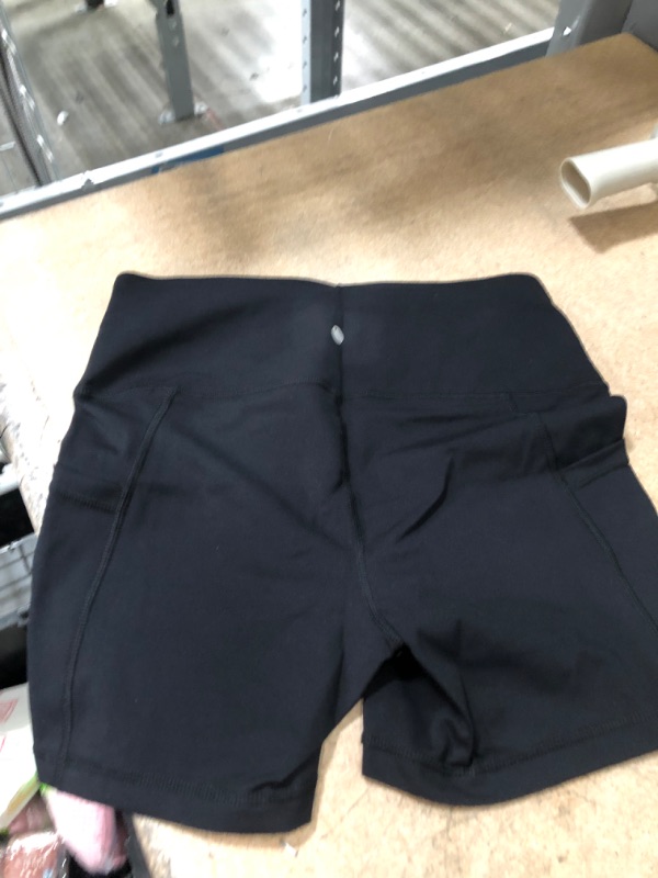 Photo 1 of Interlink High-Rise Peached Pocket Shorts (for Women) - BLACK (M )
