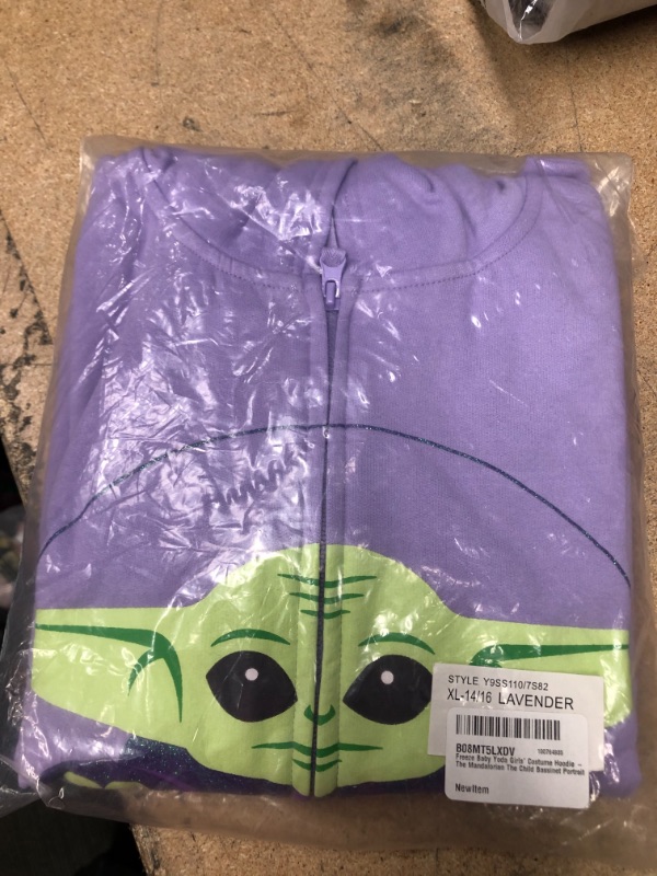 Photo 1 of Freeze Baby Yoda Girls' Costume Hoodie - The Mandalorian The Child Bassinet Portrait XL 14/16 