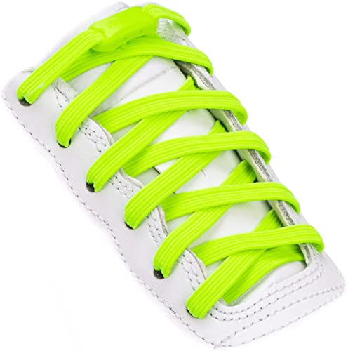 Photo 1 of Booyckiy No Tie Elastic Shoelaces for Kids, Adults, Adjustable Tieless Shoe Lace GREEN 41IN 2 PAIR
