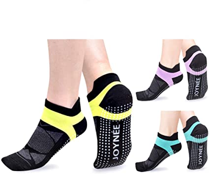 Photo 1 of JOYNÉE Non-Slip Yoga Socks for Women with Grips,Ideal for Pilates,Barre,Dance,Hospital,Fitness 3 Pairs SIZE 9-10
