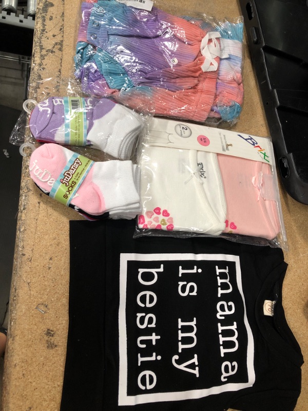 Photo 1 of **NO RETURNS/REFUNDS** - Bundle of assorted baby's clothes sizes varied: 2 year old, 5/6 years, 12-24 months socks 