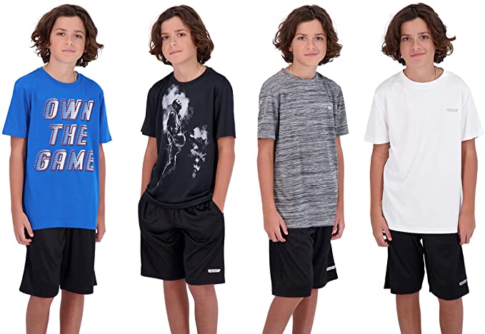 Photo 1 of Hind 4-Pack Boys Youth Quick-Dry Breathable Performance Active Athletic T Shirts- SIZE 10-12 
