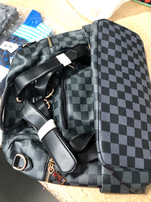 Photo 2 of Black and Grey Checkered Mini Backpack 