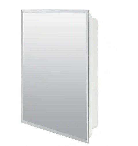 Photo 1 of 16 in. W x 20 in. H X 4 in. D Recessed or Surface Mount Frameless Beveled Bathroom Medicine Cabinet
