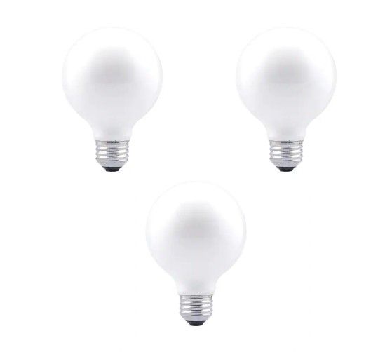 Photo 1 of **PACK OF 3**
40-Watt G25 Double Life E26 Incandescent Light Bulb in 2850K Soft White Color Temperature (3-Pack)
