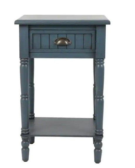 Photo 1 of Bailey Bead Antique Navy Side Table
