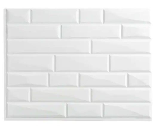 Photo 1 of ** SETS OF 5**
Vista 18.25 in. W x 24.25 in. H Vinyl Backsplash in Gloss White