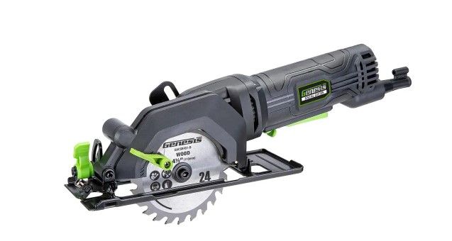 Photo 1 of **INCOMPLETE**
4.0 Amp 4-1/2 in. Compact Circular Saw with 24T Blade, Rip Guide, Vacuum Adapter and Blade Wrench
