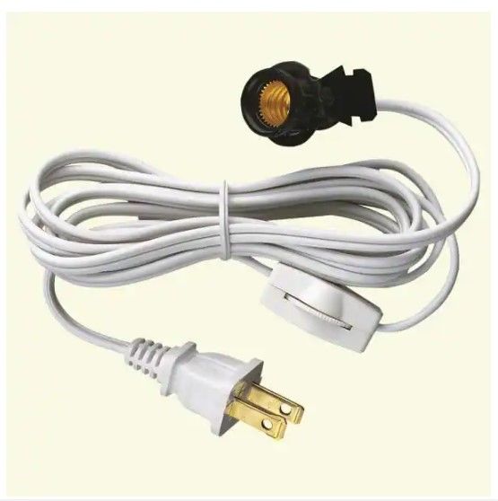 Photo 1 of ** SETS OF 3**
6 ft. White Candelabra Base Socket and Cord with Switch and Plug Set