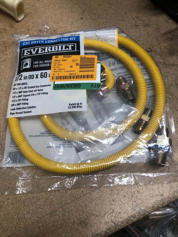 Photo 1 of 5 ft. Gas Dryer Connector Kit
