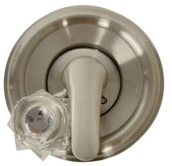 Photo 1 of 1-Handle Valve Trim Kit in Brushed Nickel for Delta Tub/Shower Faucets (Valve Not Included)
