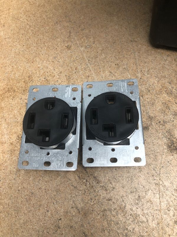 Photo 1 of ** SETS OF 2**
30 Amp Industrial Flush Mount Shallow Single Outlet, Black
