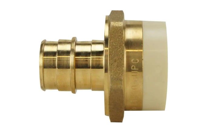 Photo 1 of **SET OF 2**
3/4 in. Brass PEX-A Barb x 3/4 in. Schedule 40 PVC Straight Adapter
