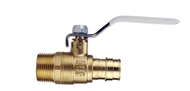 Photo 1 of 3/4 in. Brass PEX-A Barb x 3/4 in. Male Pipe Thread Ball Valve
