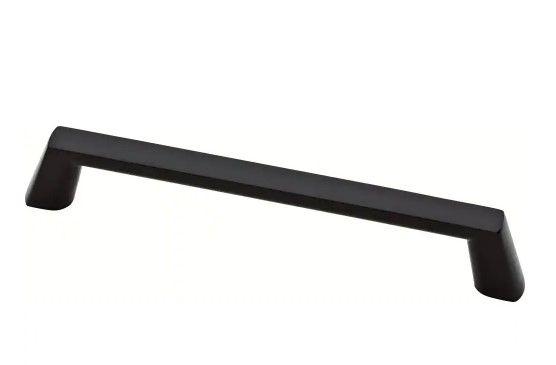 Photo 1 of **SET OF 4**
Soft Modern 6-5/16 in. (160mm) Center-to-Center Matte Black Drawer Pull
