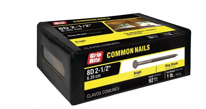 Photo 1 of **SET OF 2***
Grip-Rite 2-in 9-Gauge Bright Steel Fluted Masonry Nails (1-lb)

